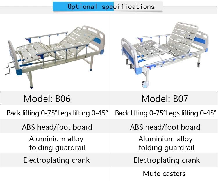 Chinese Manufacture Supply Folding ABS 2 Functions Hospital Bed Singapore