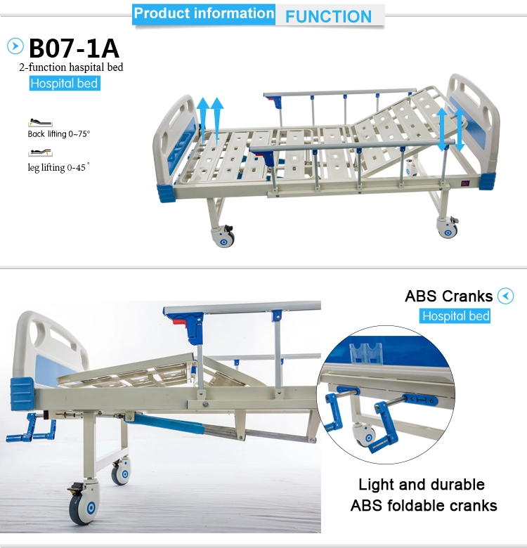 Chinese Manufacture Supply Folding ABS 2 Functions Hospital Bed Singapore